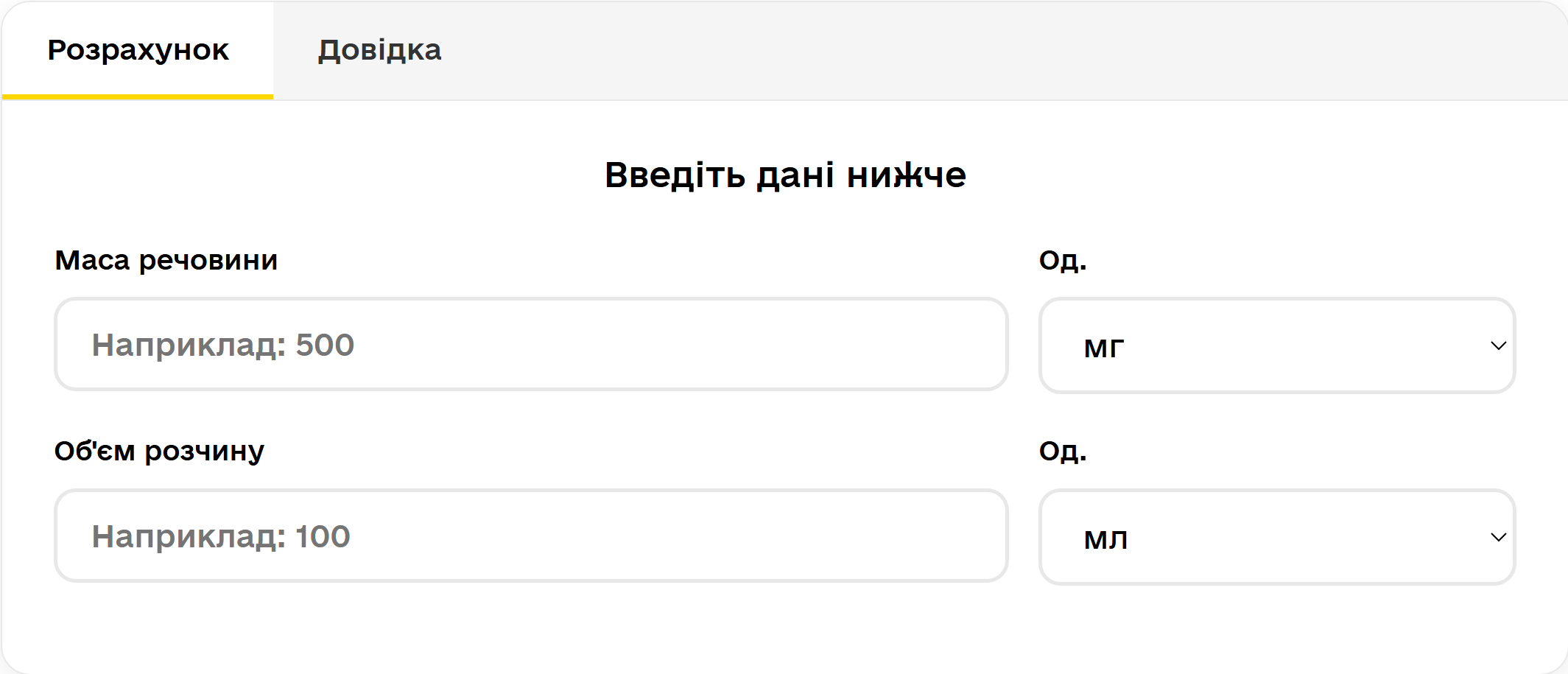 Розрахунок процентної концентрації розчину